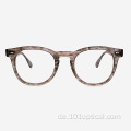 D-Frame Runde Acetat Damen- und Herren-Optikbrillen